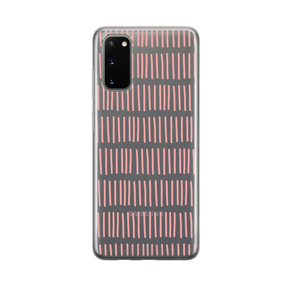 Fun Pink Lines Clear Samsung Galaxy Phone Case from Tiny Quail