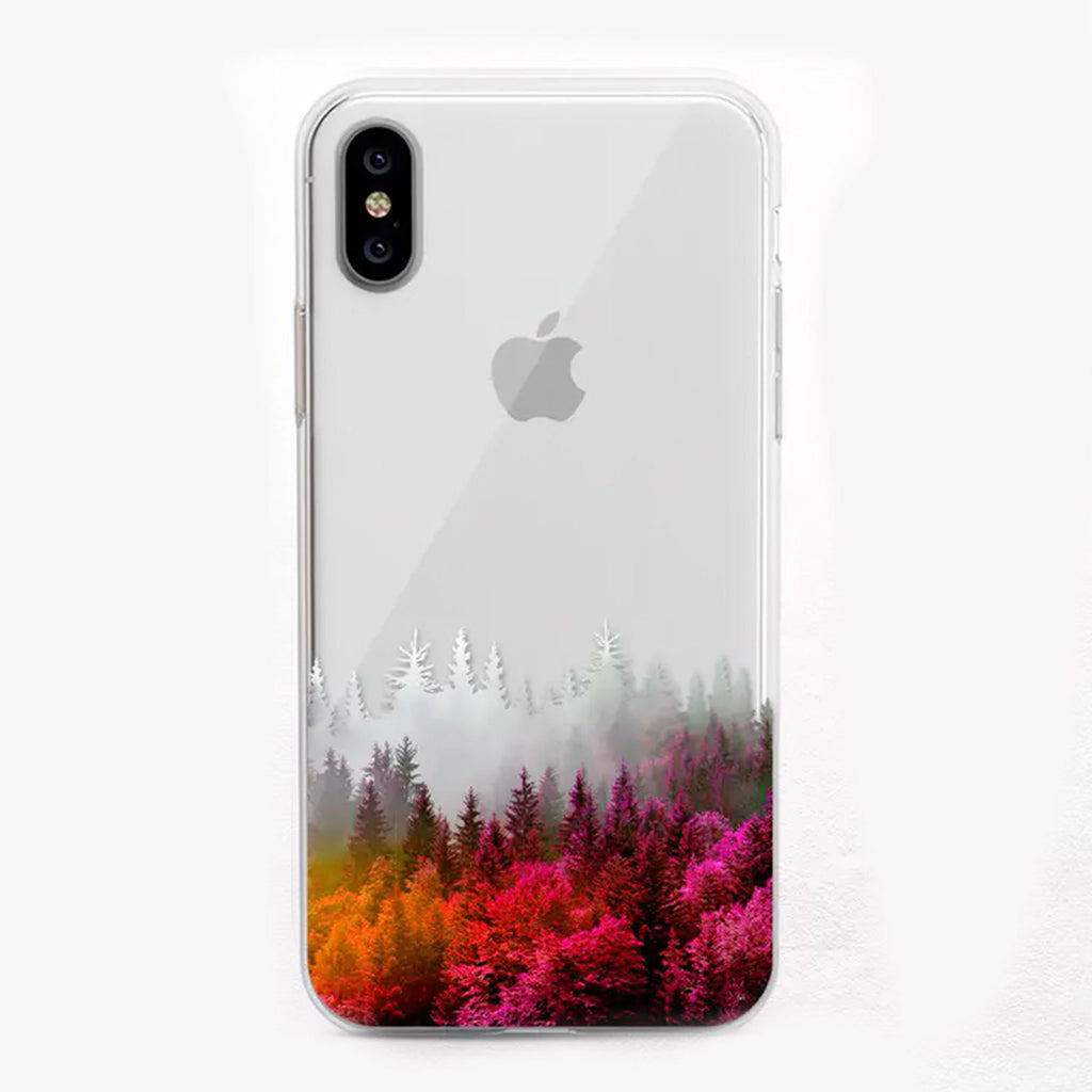 Orange, pink and green Autumn Forest Designer iPhone Case by Onesweetorange