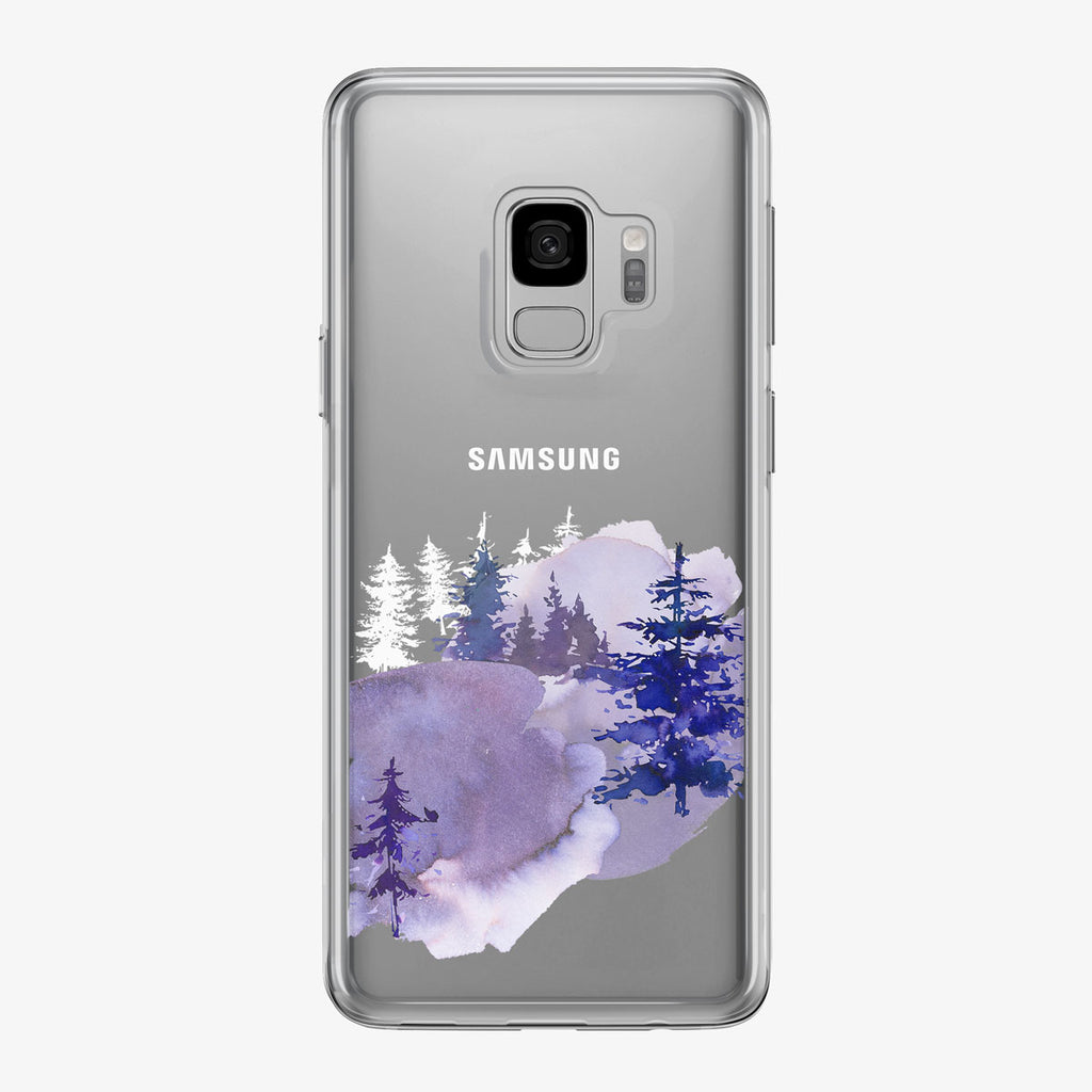 Blue Winter Forest Samsung Galaxy Phone Case from Tiny Quail