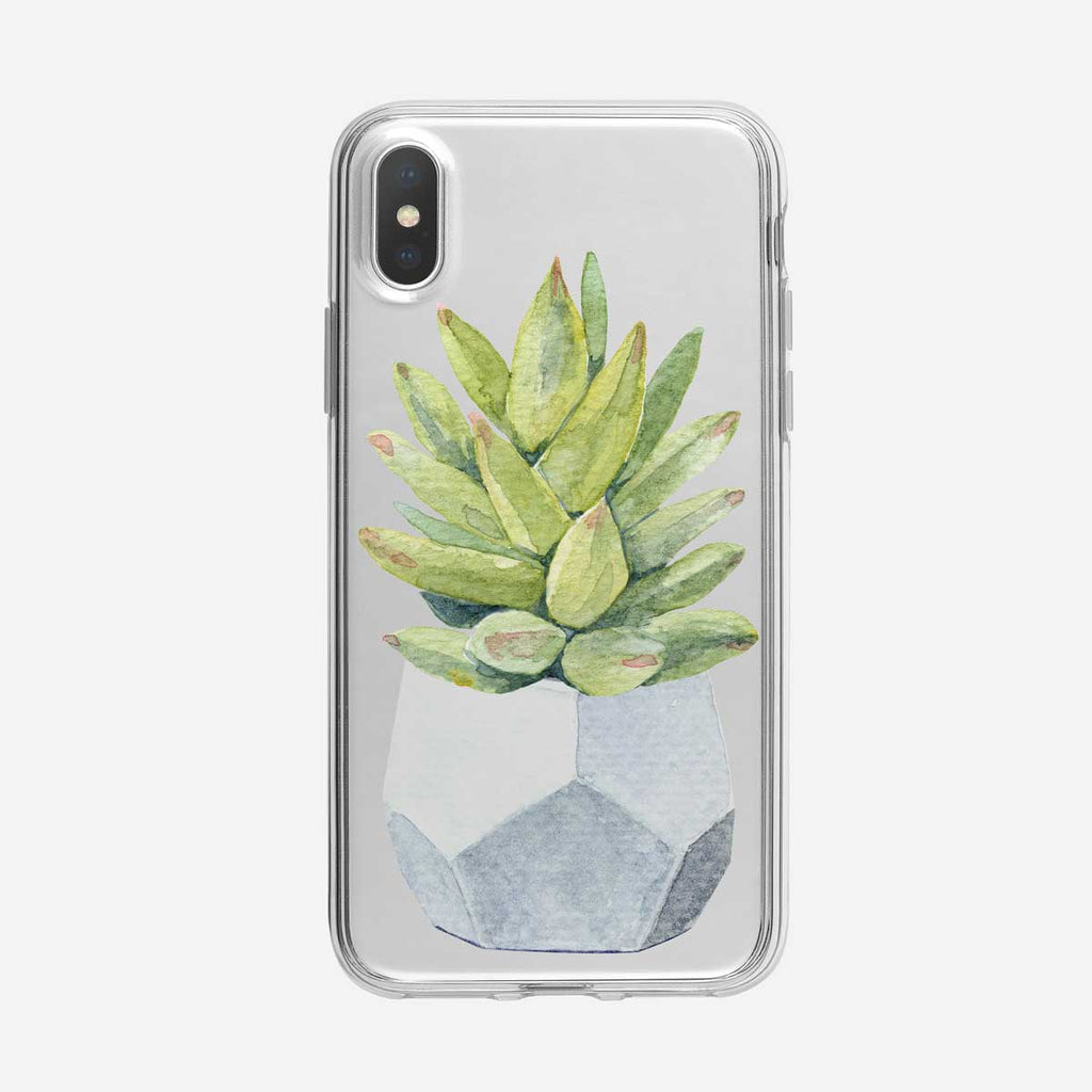 Potted Cactus Clear iPhone Case from Tiny Quail