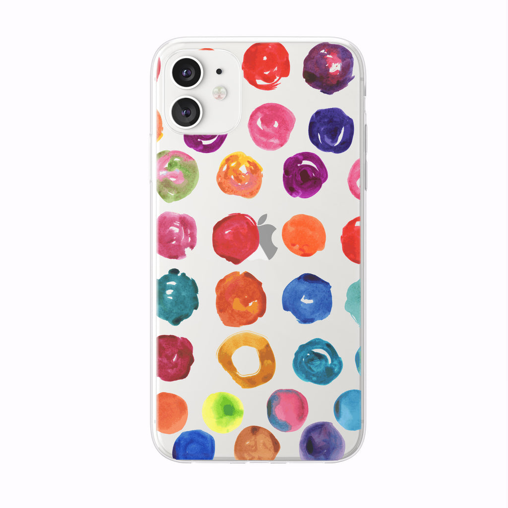 Colorful Watercolor Circles iPhone Case from Tiny Quail