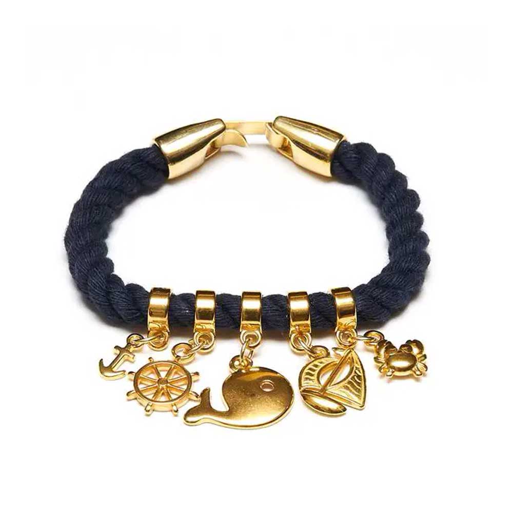 Cotuit Bracelet Navy/Gold by Allison Cole Jewelry