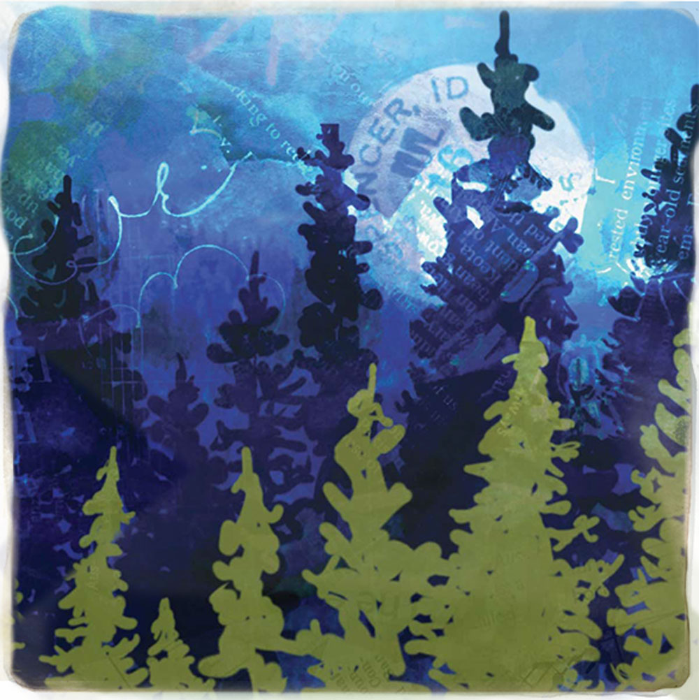Fall Idaho Forest Tile Art Stone Coaster by Tiny Quail