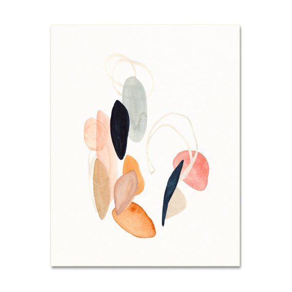 Solstice Modern Abstract Minimalist Watercolor Archival Wall Art Print From Snoogs and Wilde