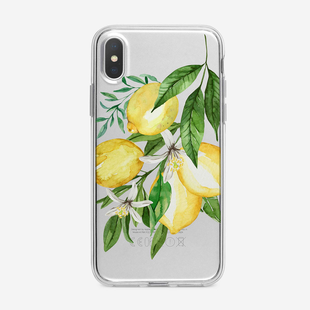 Floral Lemon Branch Clear iPhone Case by Tiny Quail