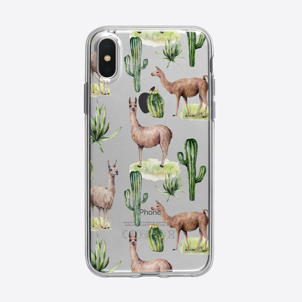Cactus and Llamas Pattern iPhone Case from Tiny Quail