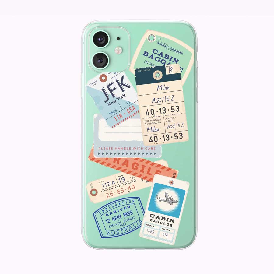 Vintage Luggage Tags iPhone Case from Tiny Quail