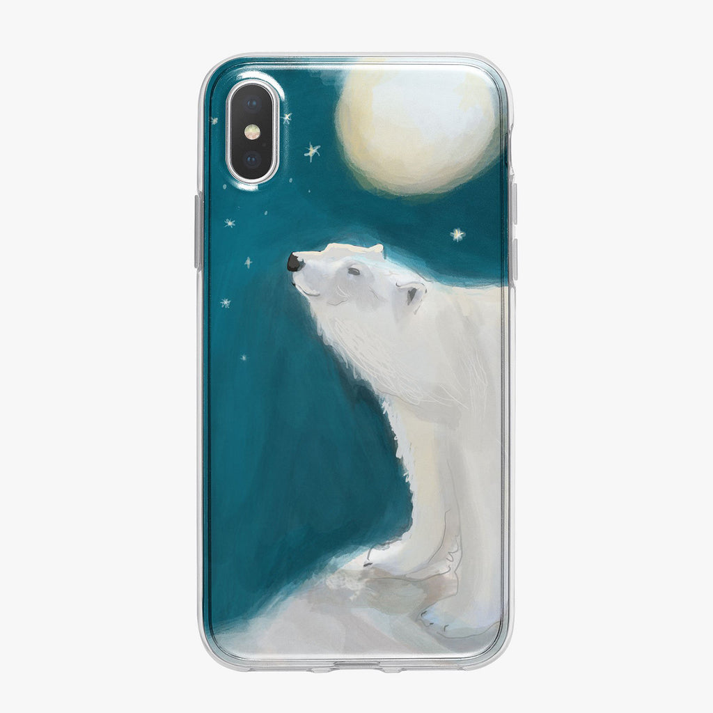 Polar Bear and Moon Designer iPhone Case From Tiny Quail