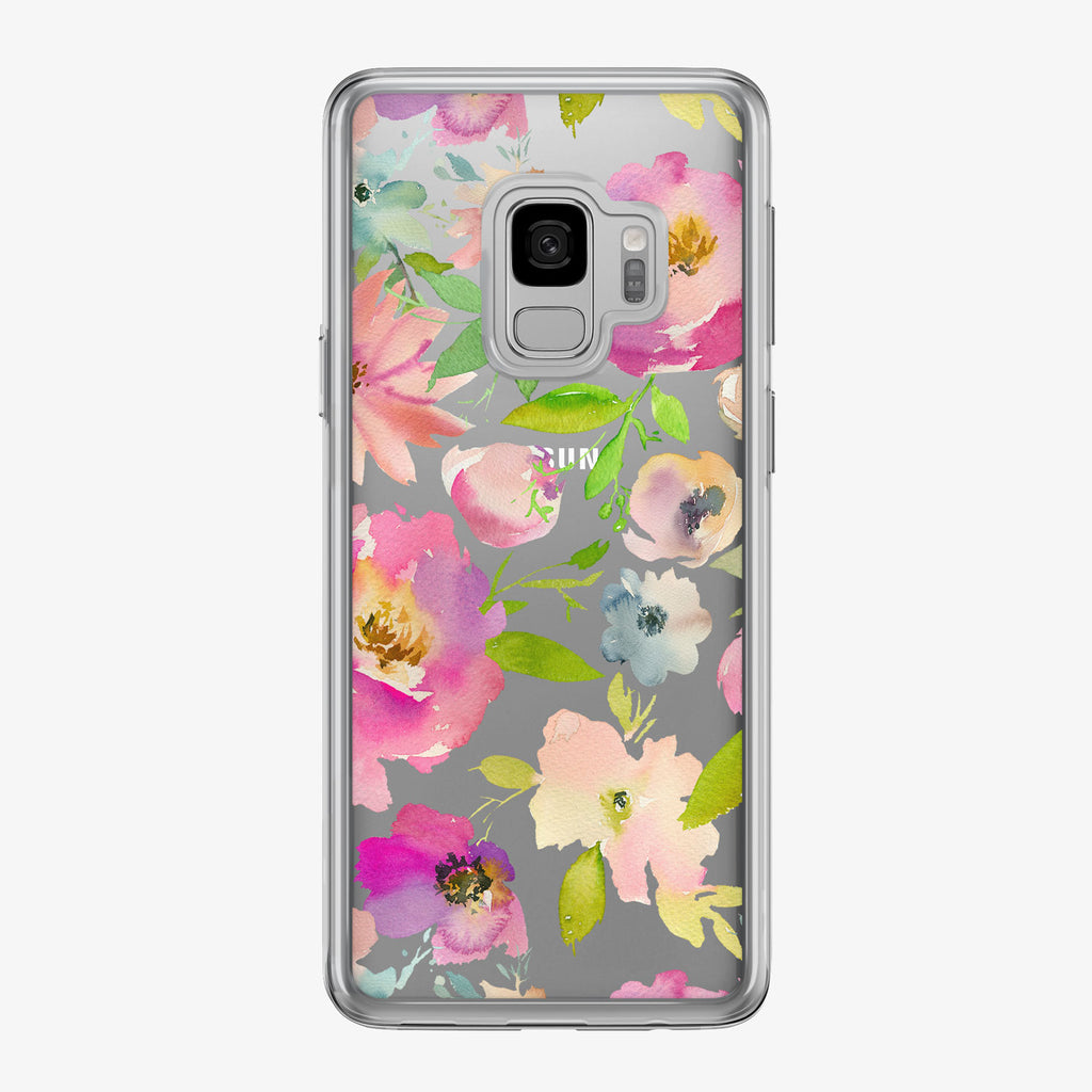 Pastel Floral Pattern Clear Samsung Galaxy Phone Case from Tiny Quail