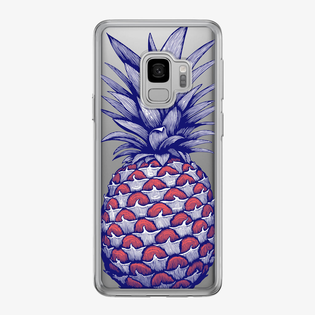 Patriotic Pineapple with Stars Samsung Galaxy Phone Case by Tiny Quail