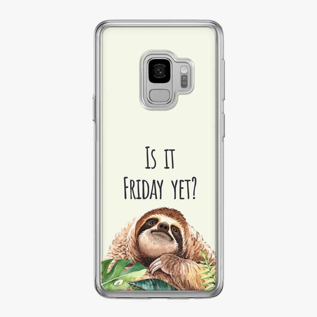 Green Is It Friday Sloth Samsung Galaxy Phone Case by Tiny Quail