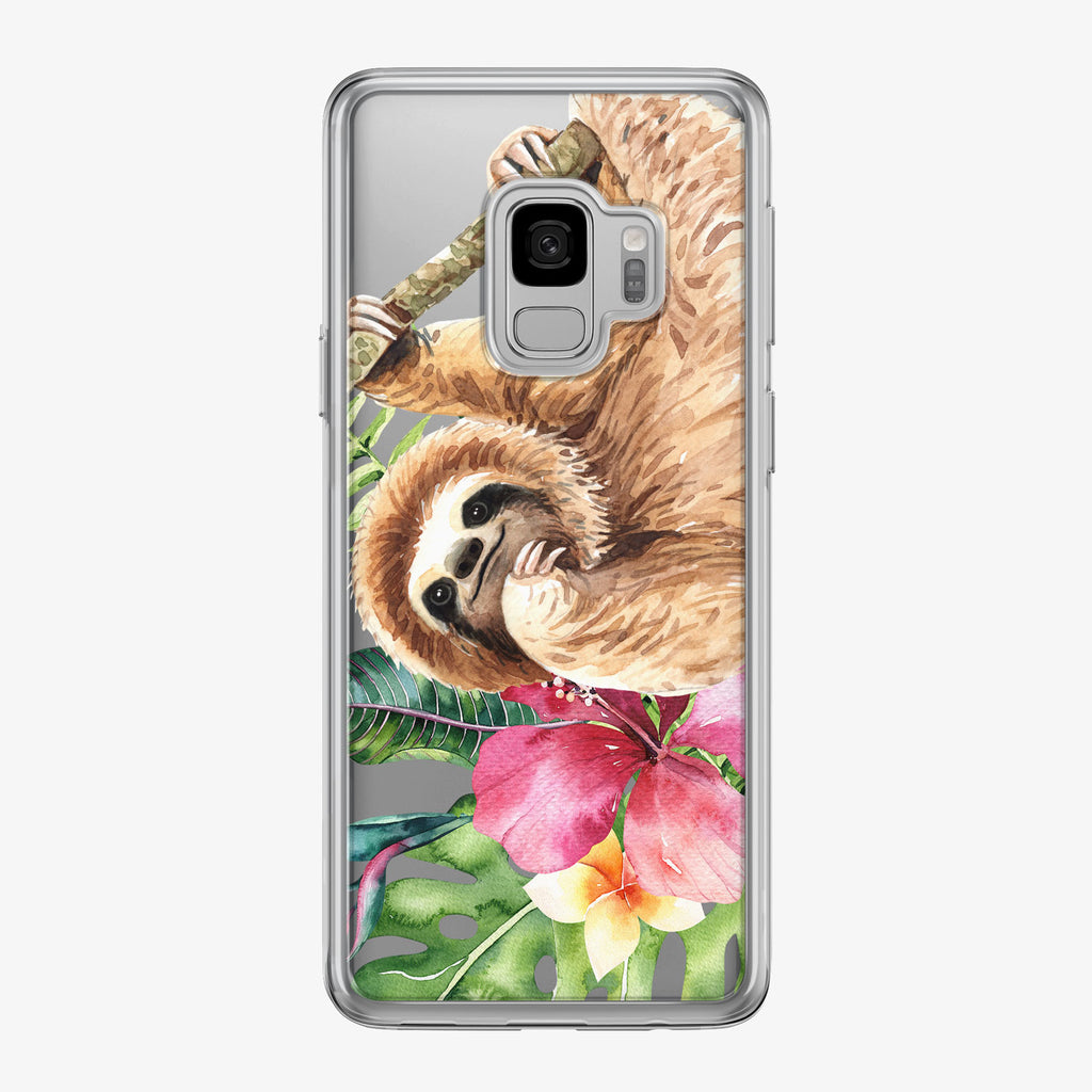 Cute Watercolor Sloth Samsung Galaxy Phone Case by Tiny Quail