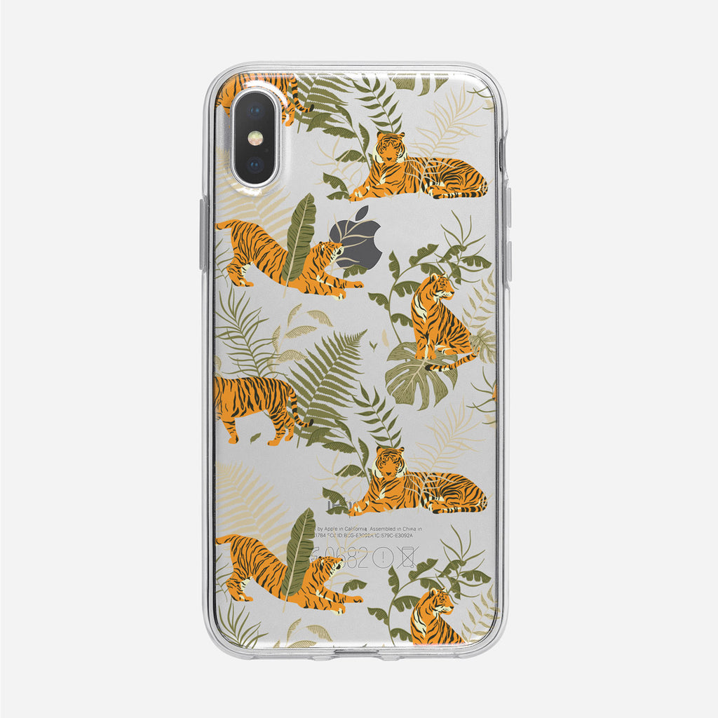 Tiger jungle Pattern Clear iPhone Case from Tiny Quail