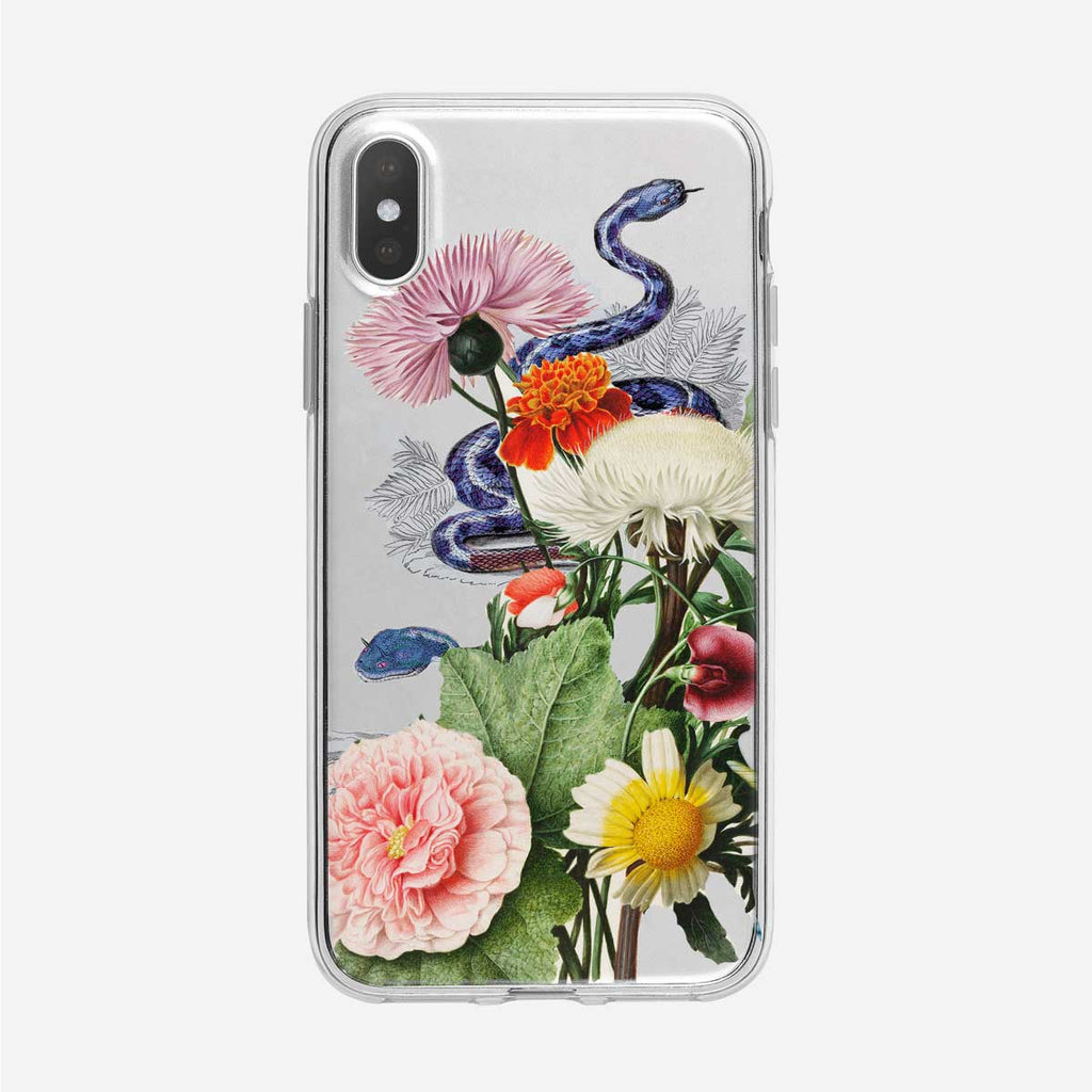 Vintage Floral Snake Clear iPhone Case by Tiny Quail