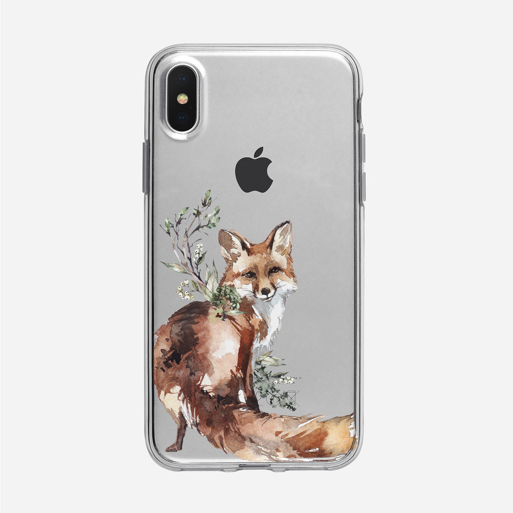 Friendly Woodland Fox iPhone Clear Case from Tiny Quail