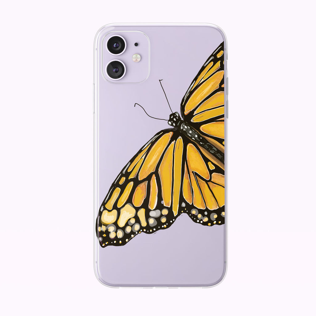 Orange Watercolor Butterfly iPhone Case by Tiny Quail