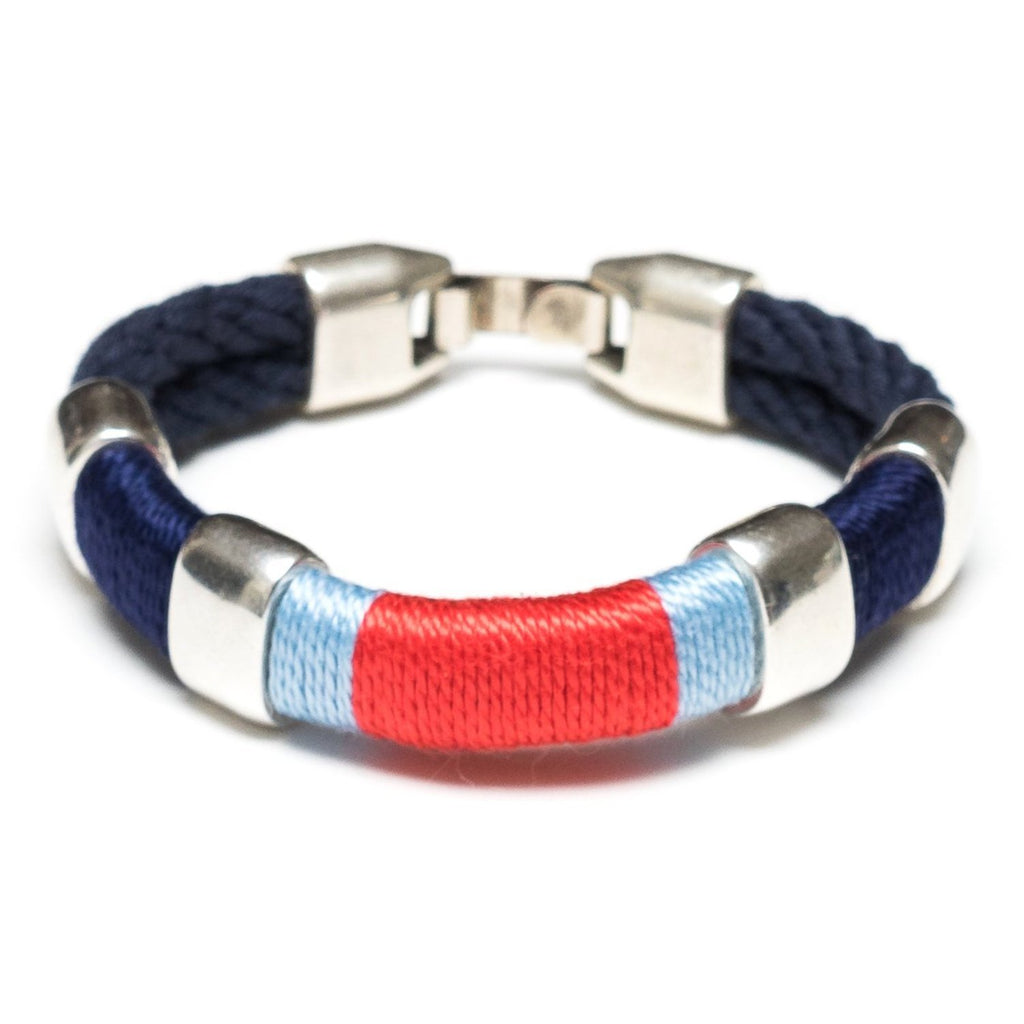 Newbury Bracelet For Women, Navy/Navy/Blue/Coral/Silver by Allison Cole Jewelry