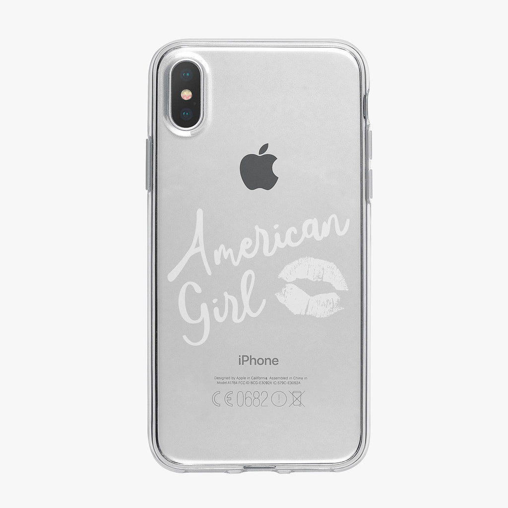 American Girl White Kiss Clear iPhone Case by Tiny Quail
