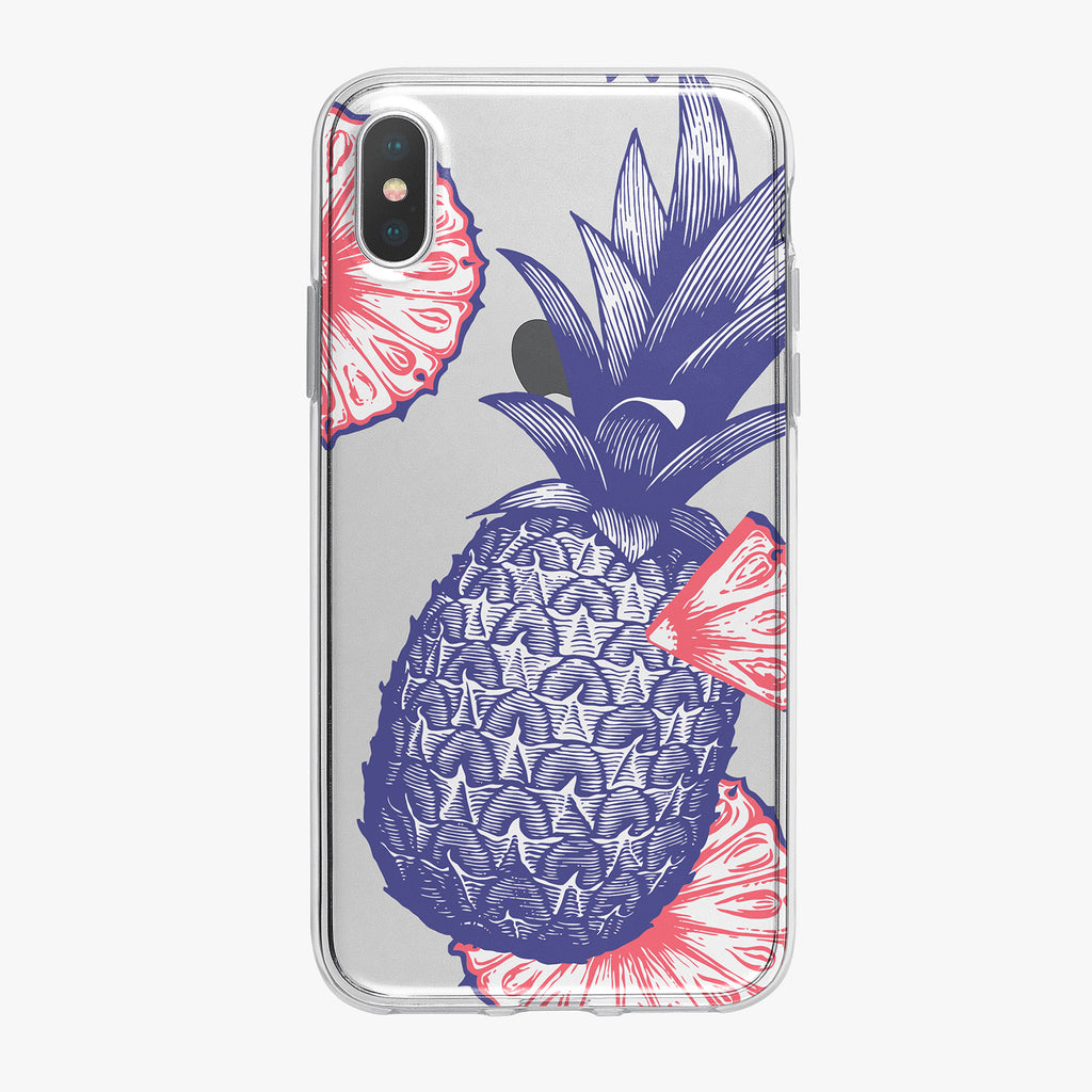 Blue Patriotic Pineapple iPhone Case by Tiny Quail