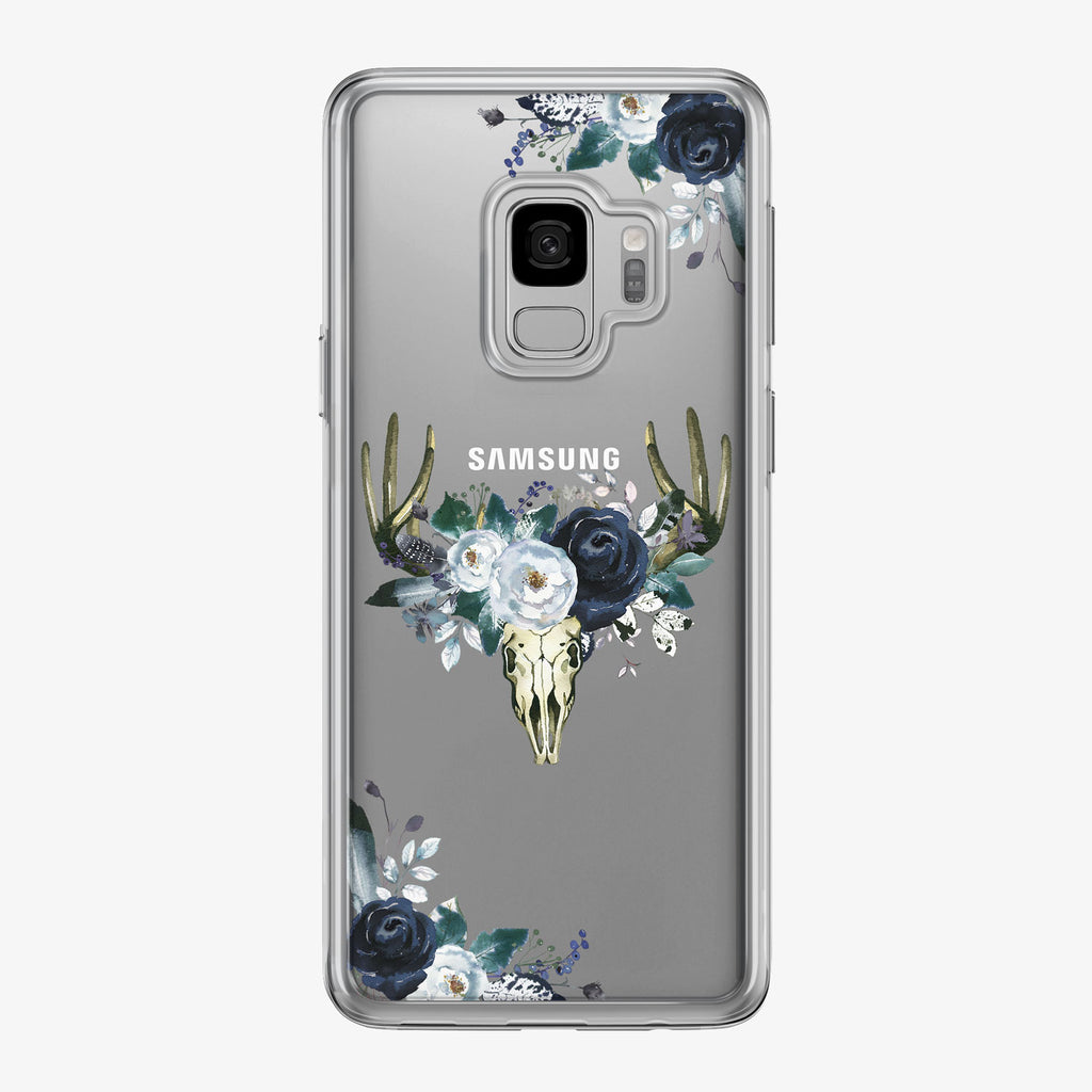 Boho Steer Skull Clear Samsung Galaxy Phone Case from Tiny Quail