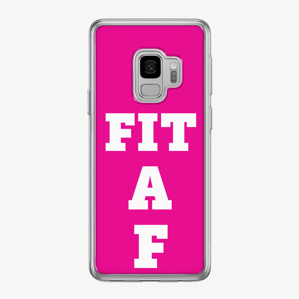 Fit A F Pink Samsung Galaxy Fitness Phone Case by Tiny Quail