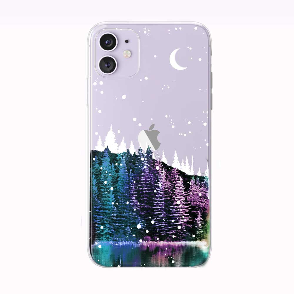First Forest Night Snow iPhone Case from Tiny Quail