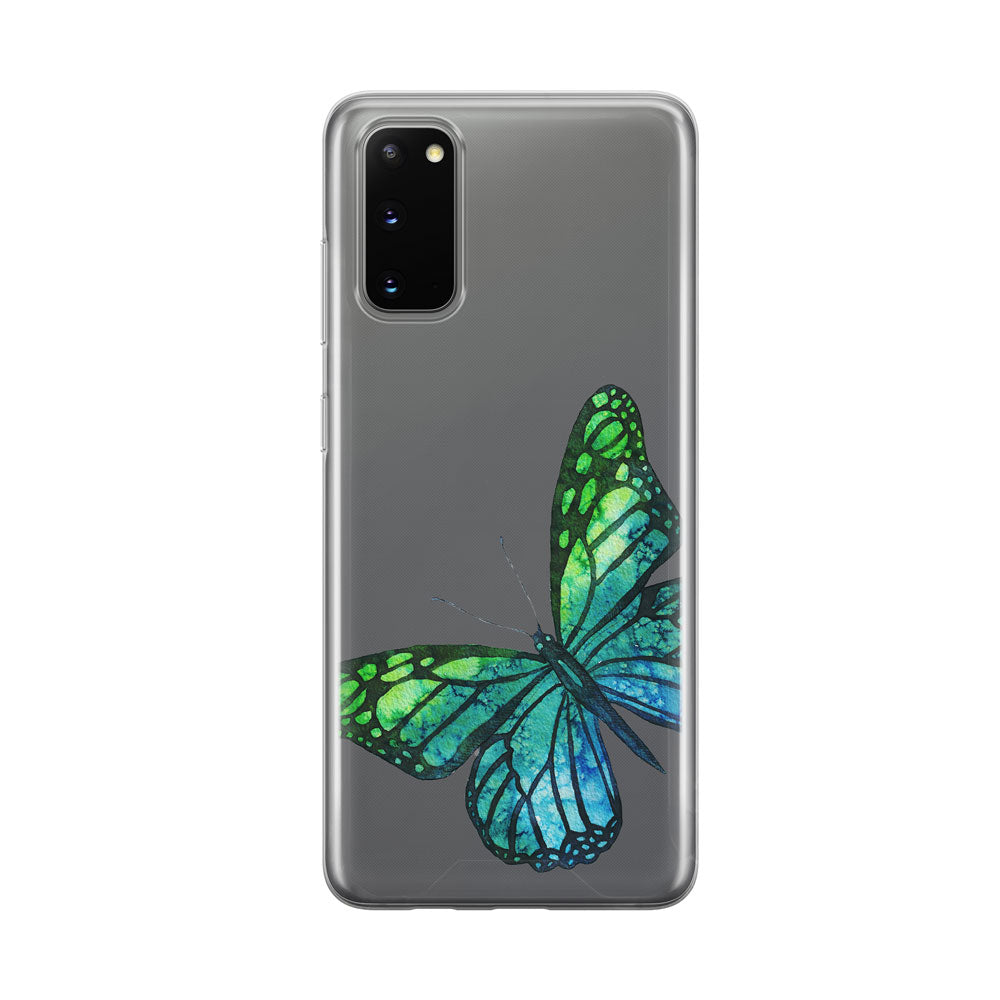 Beautiful Green Butterfly Clear Samsung Galaxy Phone Case From Tiny Quail