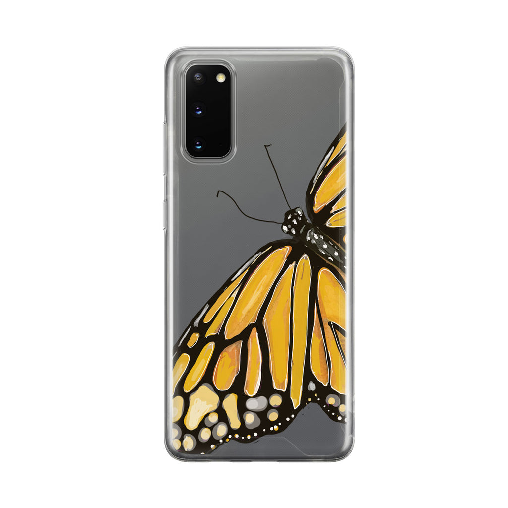 Beautiful Yellow Butterfly Clear Samsung Galaxy Phone Case From Tiny Quail