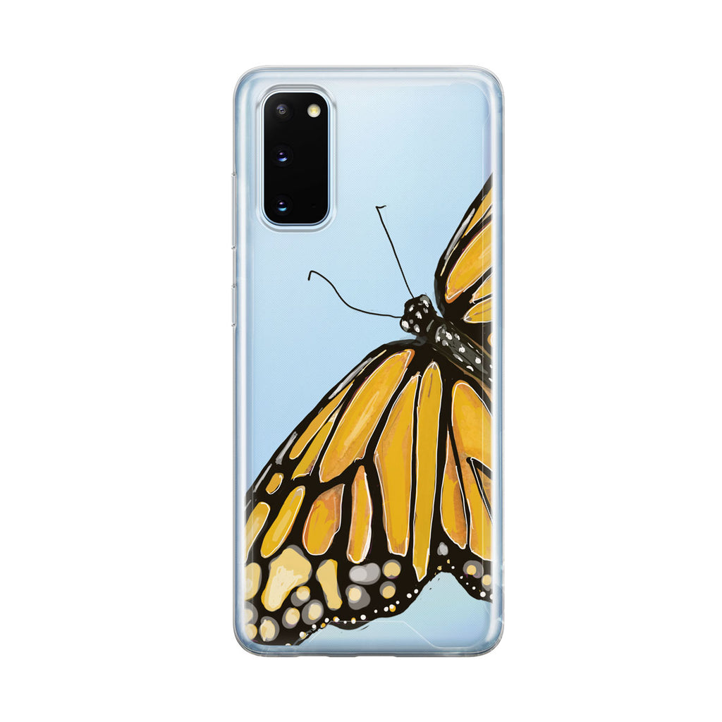 Beautiful Yellow Butterfly Clear Samsung Galaxy Phone Case From Tiny Quail