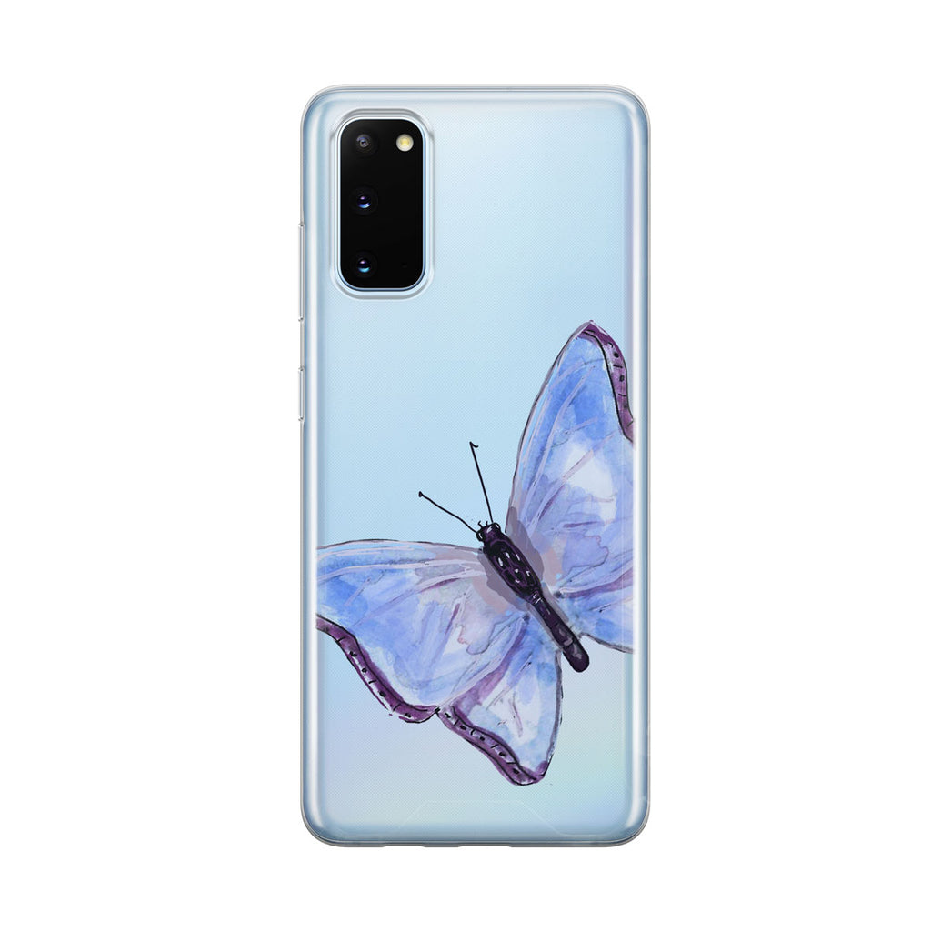 Beautiful Blue Butterfly Clear Samsung Galaxy Phone Case From Tiny Quail