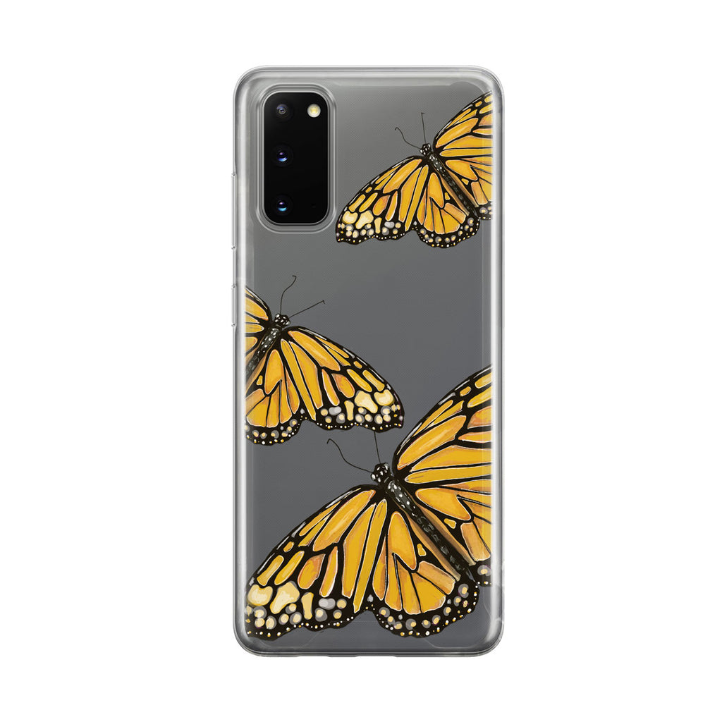 Yellow Butterfly Trio Clear Samsung Galaxy Phone Case From Tiny Quail