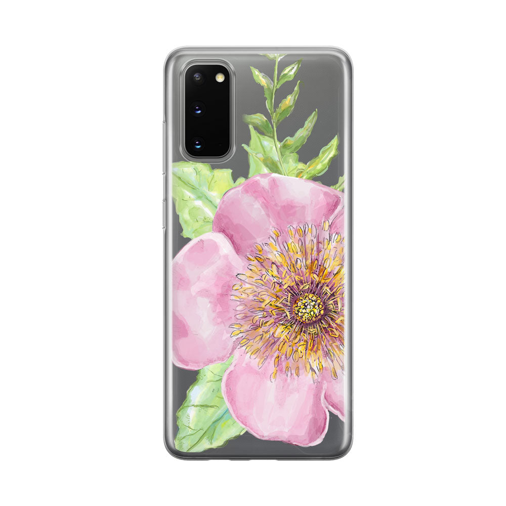 Wild Rose Clear Samsung Galaxy Phone Case from Tiny Quail