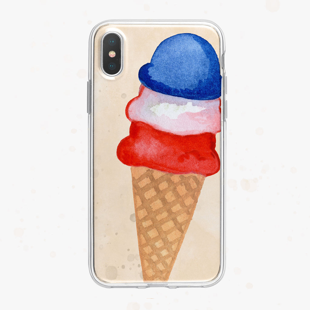 Patriotic Ice Cream Cone iPhone Case by Tiny Quail