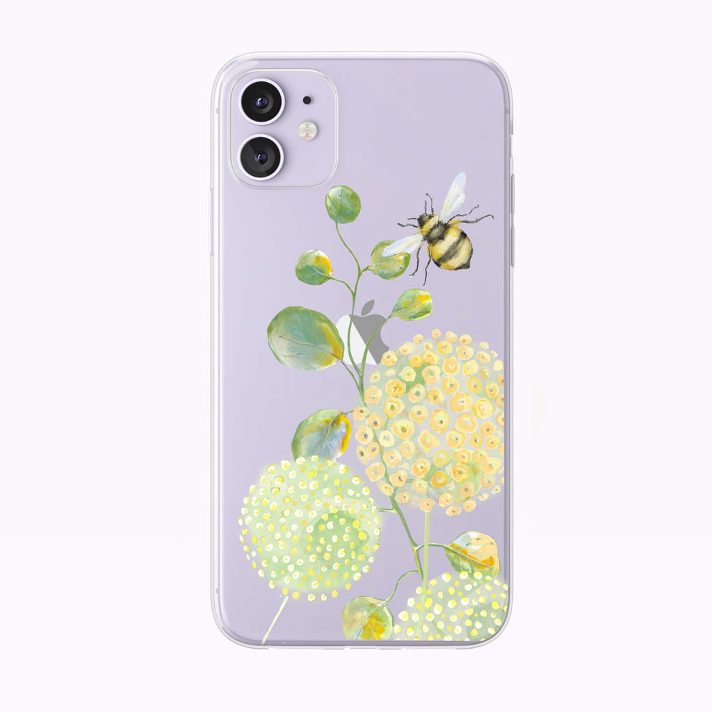 A Bee's Life Watercolor Clear iPhone Case by Tiny Quail 