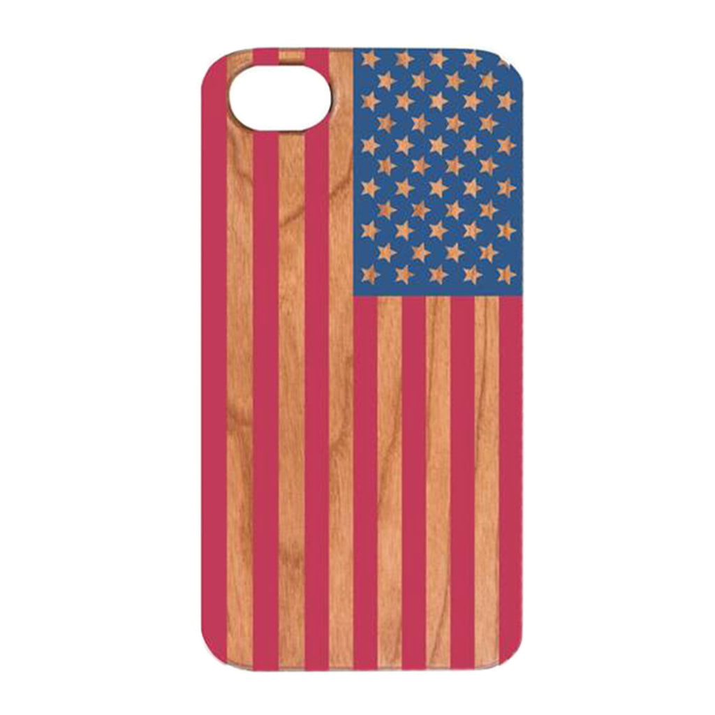 Cherry Wood USA Flag iPhone Case by OTTO