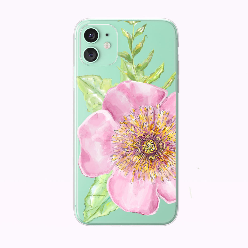 Wild Rose Forest Floral Clear iPhone Case from Tiny Quail by green