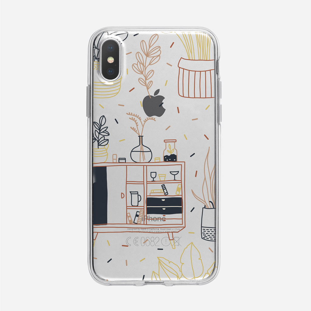 Boho Line Art Home Pattern Clear iPhone Case from Tiny Quail