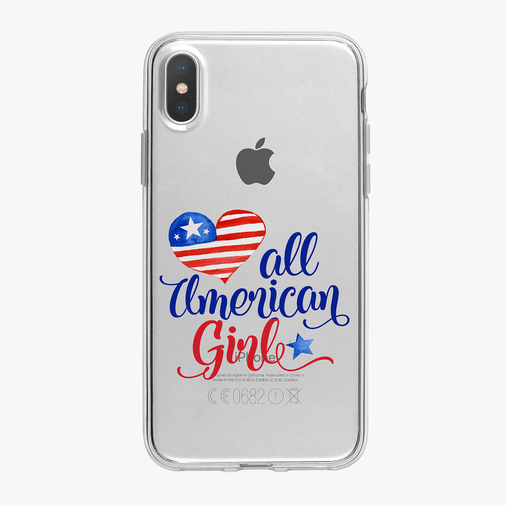 All American Girl Heart iPhone Case by Tiny Quail