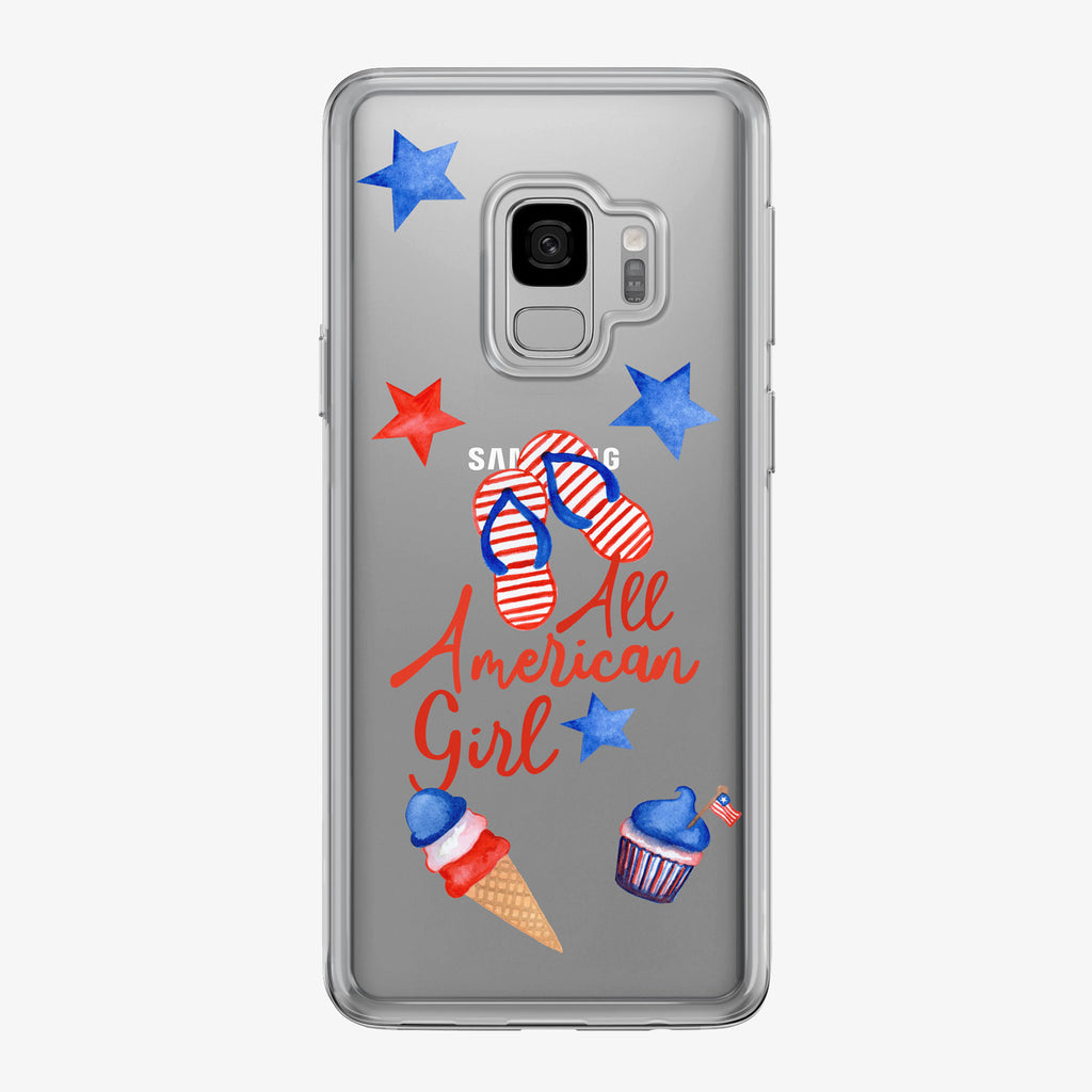 All American Girl Clear Samsung Galaxy Phone Case by Tiny Quail