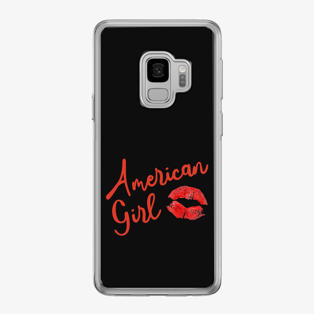 American Girl Kiss Black Samsung Galaxy Phone Case by Tiny Quail