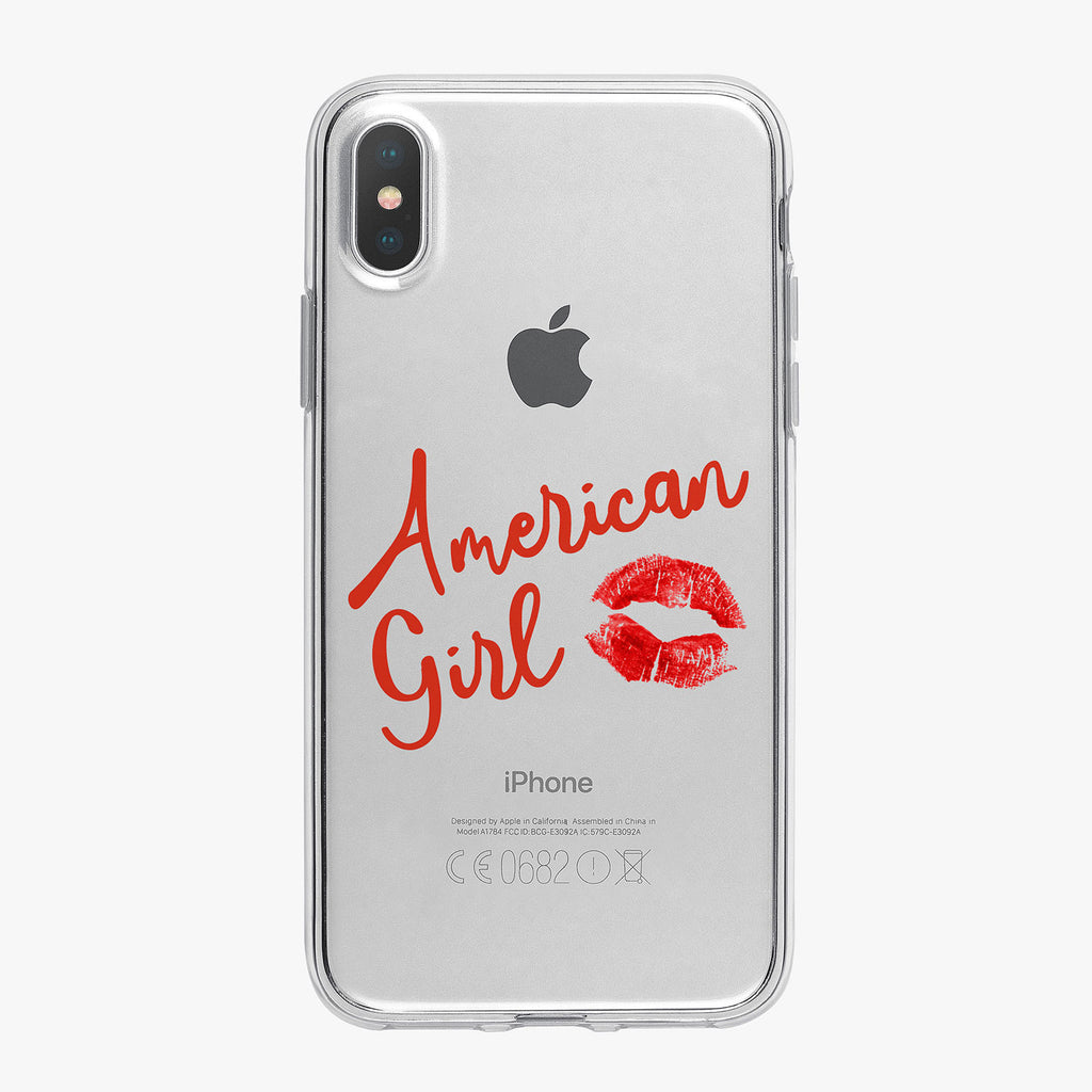 American Girl Kiss Clear iPhone Case by Tiny Quail