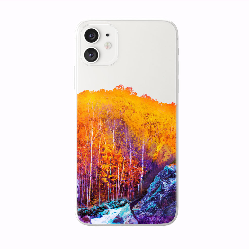 Autumn Forest River white iPhone Case from Tiny Quail