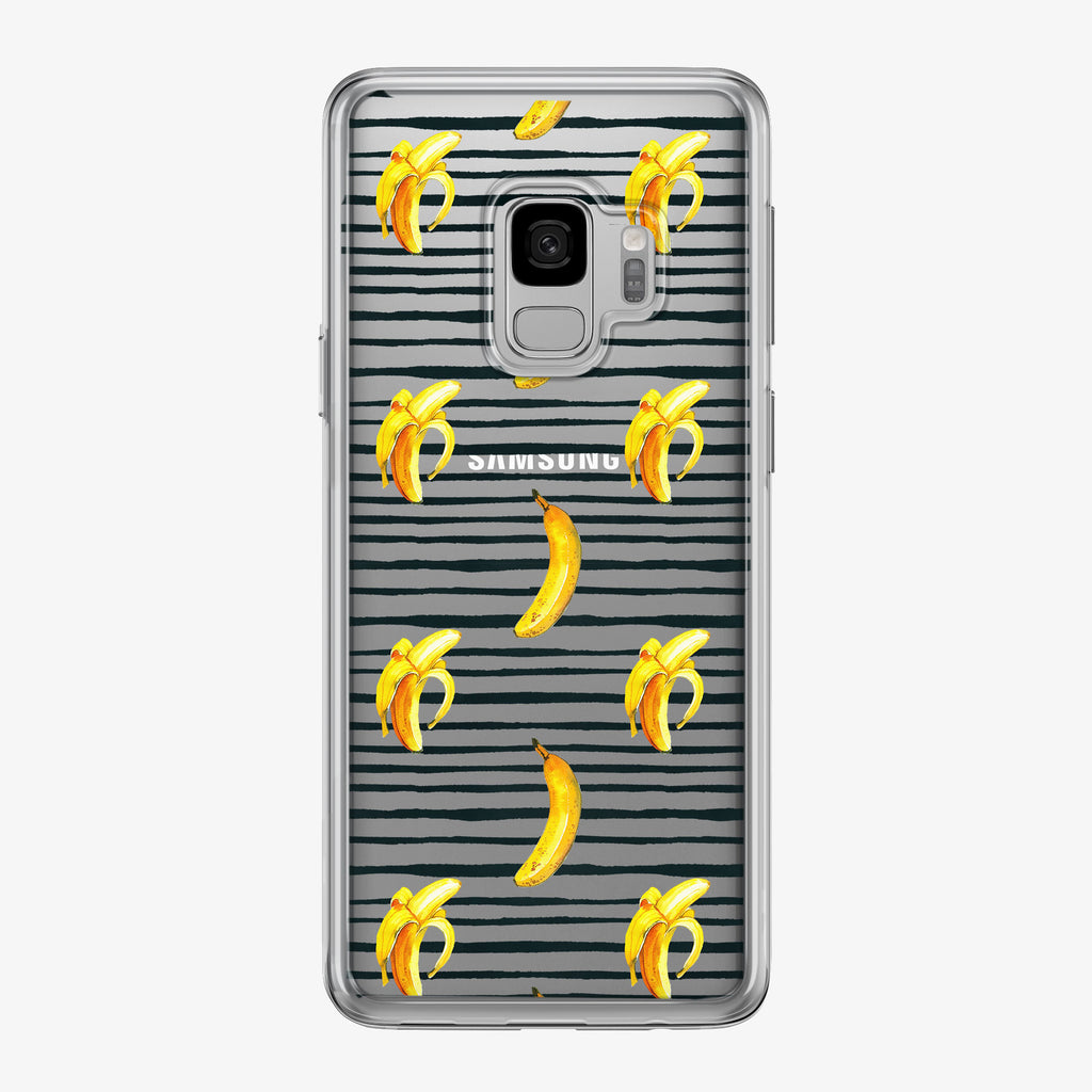 Bananas with Black Stripes Clear Samsung Galaxy Phone Case from Tiny Quail