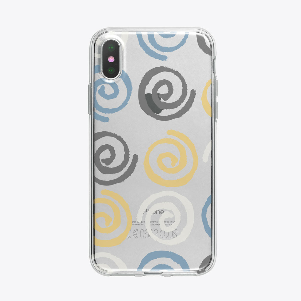 Swirls Pattern Clear iPhone Case from Tiny Quail
