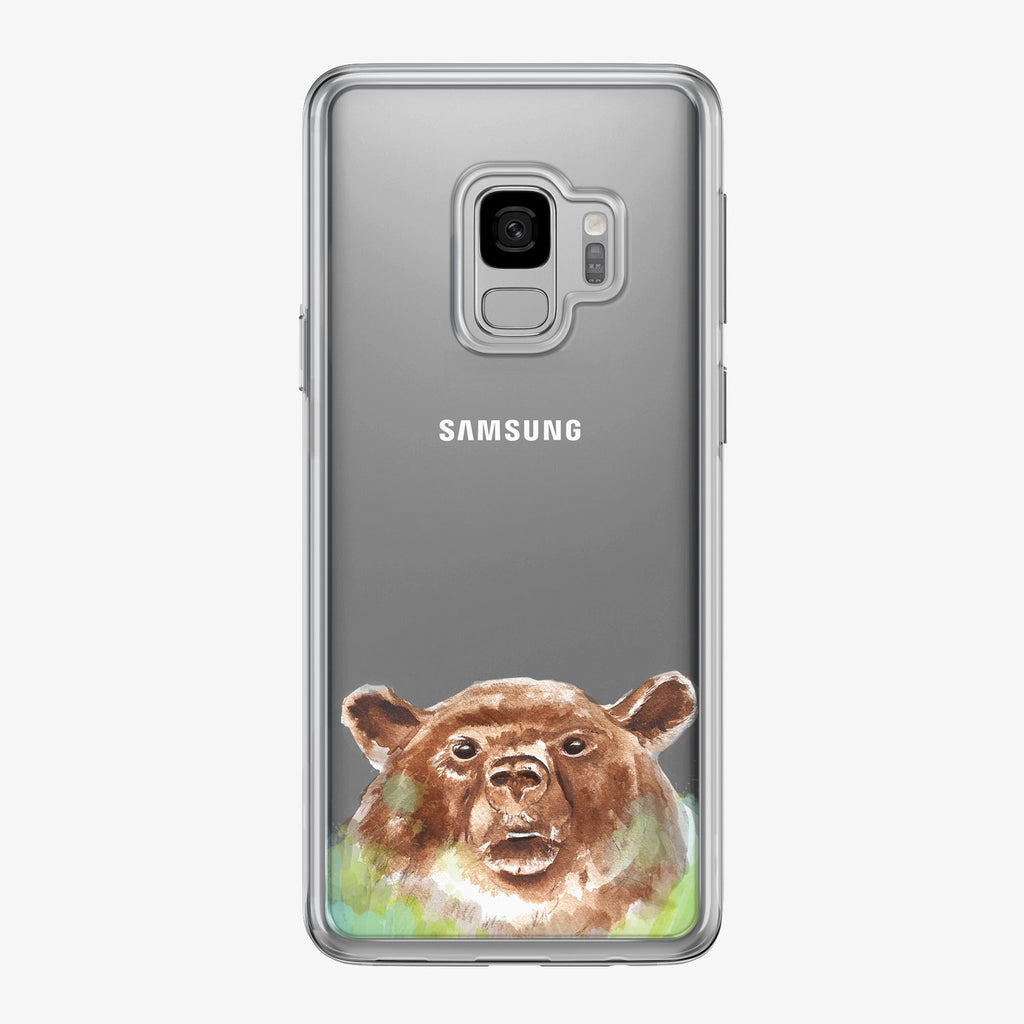 Brown Bear Clear Samsung Galaxy Phone Case by Tiny Quail