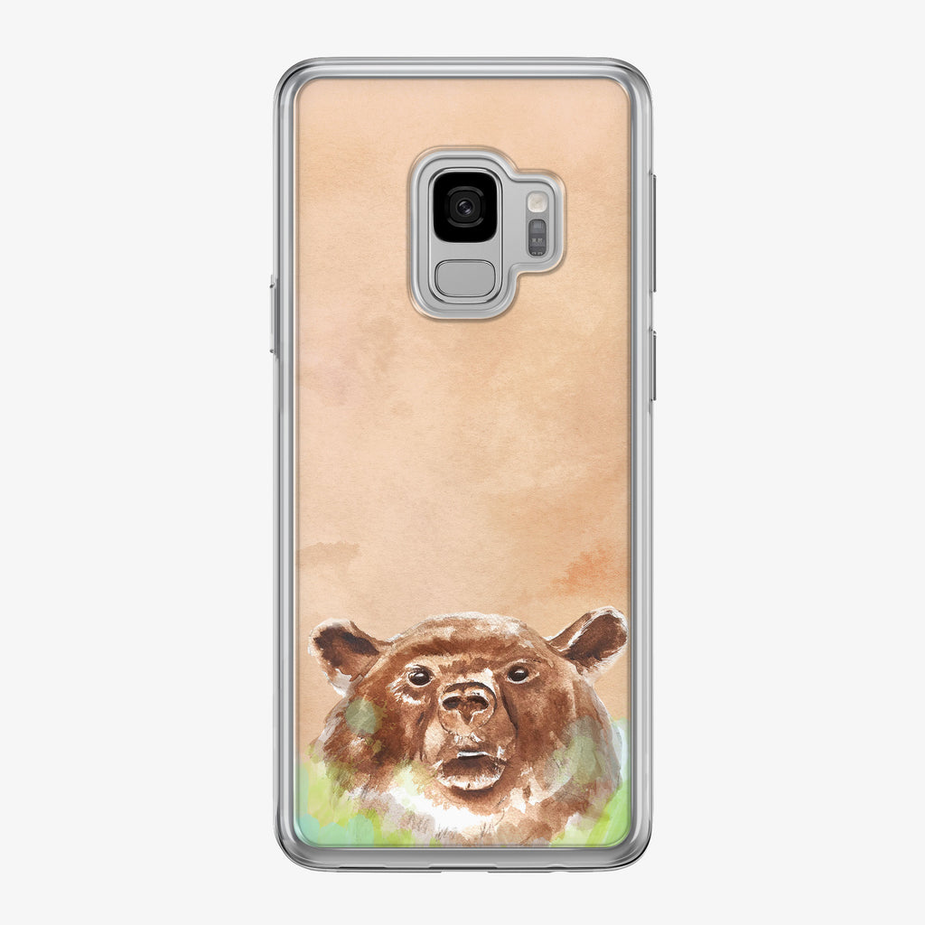 Brown Bear on Beige Samsung Galaxy Phone Case by Tiny Quail