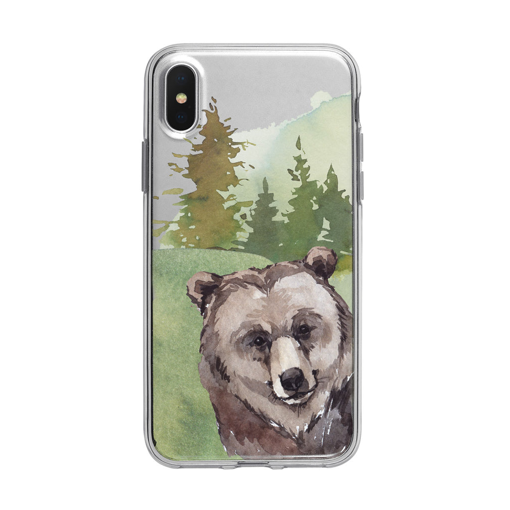 Forest Grizzly Bear iPhone Clear Case from Tiny Quail
