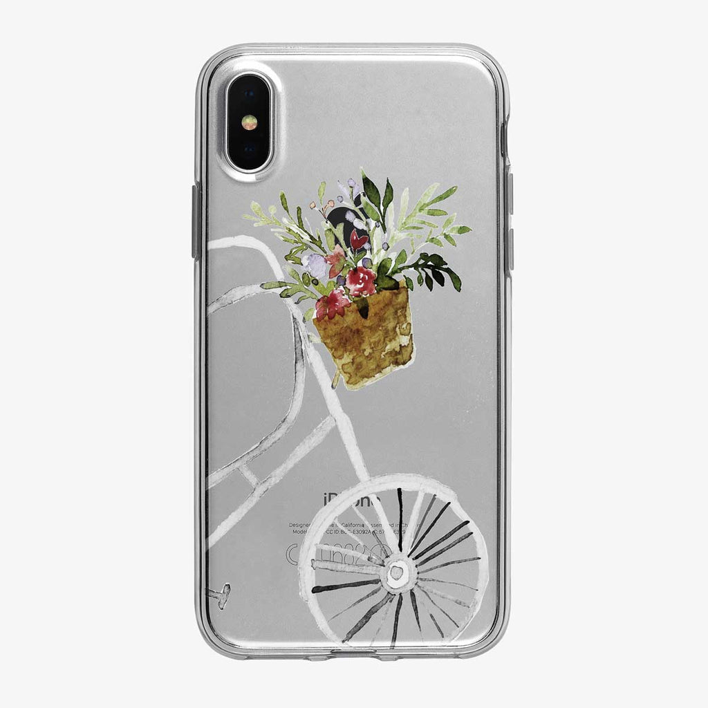 Antique Bike with Flowers Clear iPhone Case from Tiny Quail