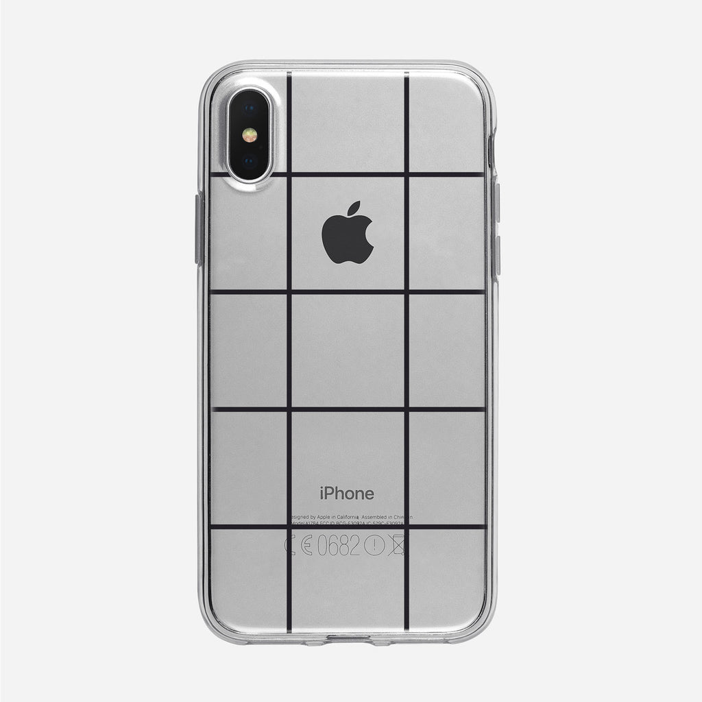 Modern Black Checked Clear iPhone Case from Tiny Quail