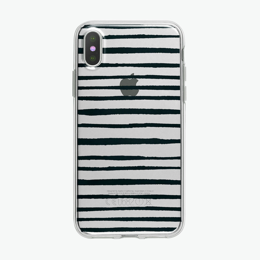 Black Stripes Clear iPhone Case from Tiny Quail